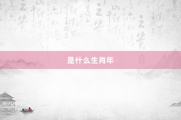 是什么生肖年
